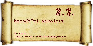 Mocsári Nikolett névjegykártya