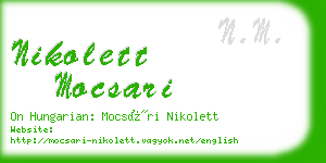 nikolett mocsari business card